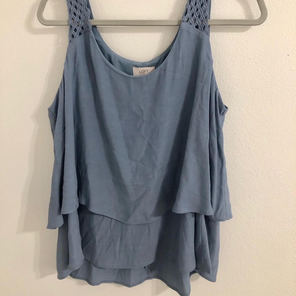 Loft Blue Lace detail Shirt